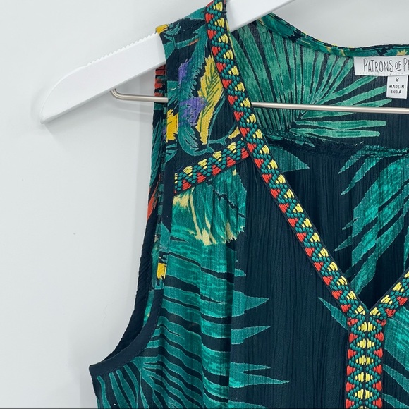 Patrons of Peace Tropical Sleeveless Top with Ruffle Bottom - Picture 3 of 11